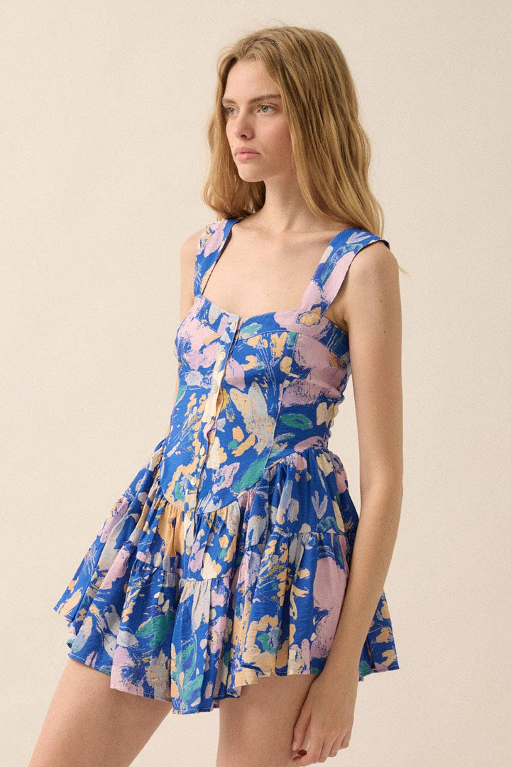 Summer Fest Floral Mini Romper Dress