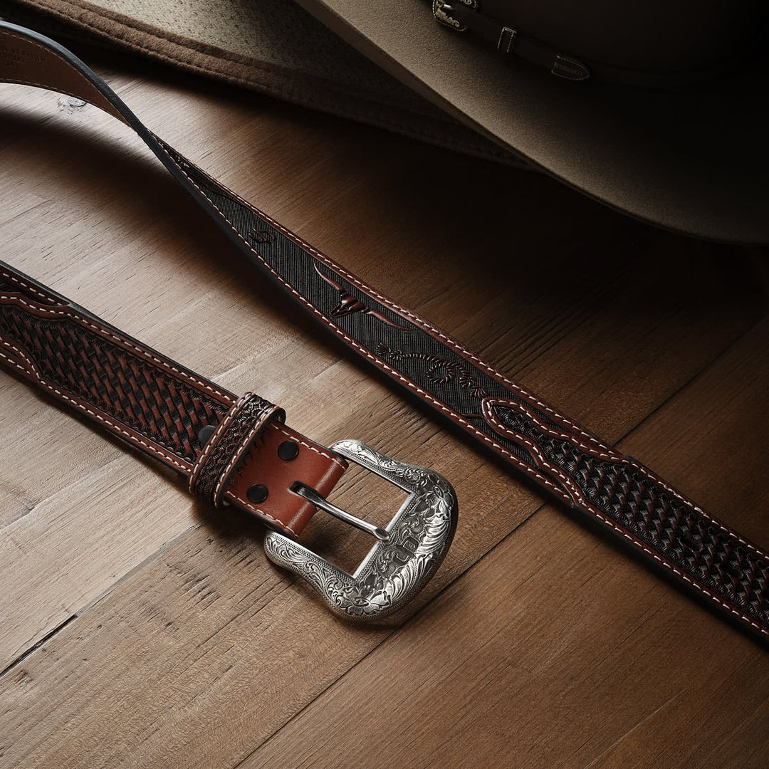 Stetson Western Icon Tooled Belt