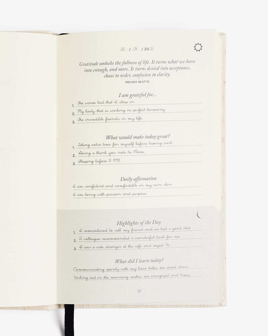 The Five Minute Journal Mocha Polka Dot