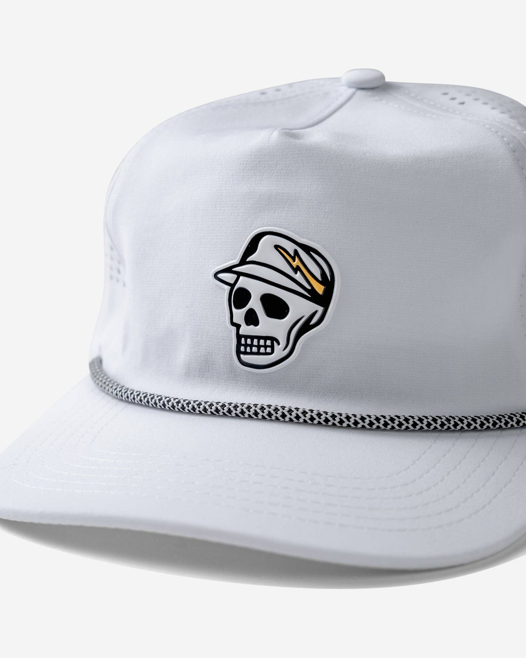 Skull Caddie Performance Rope Hat - White
