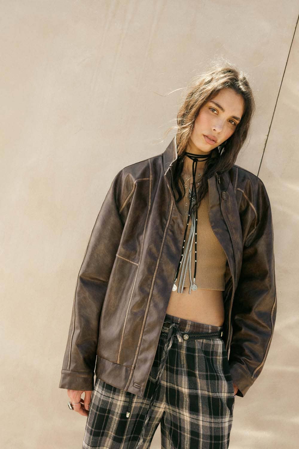 Jane Piping Trimmed Zip-Up Jacket