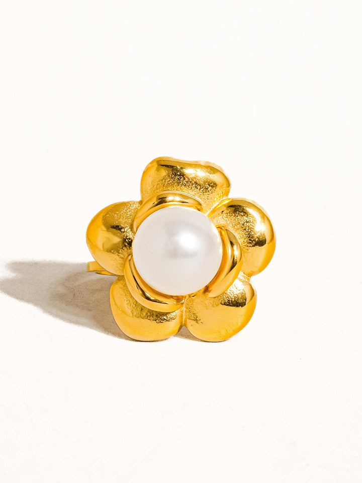 Neville Flower Pearl Ring