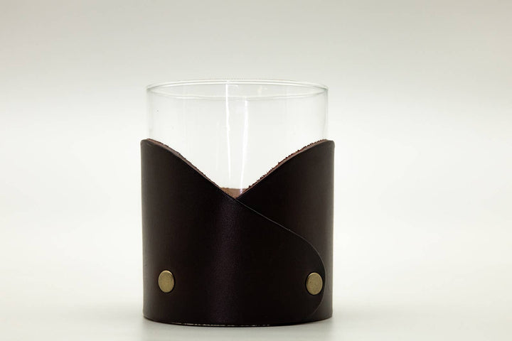 Longhorn Leather Rocks Glass