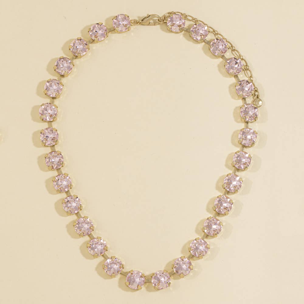 Round Crystal Tennis Necklace