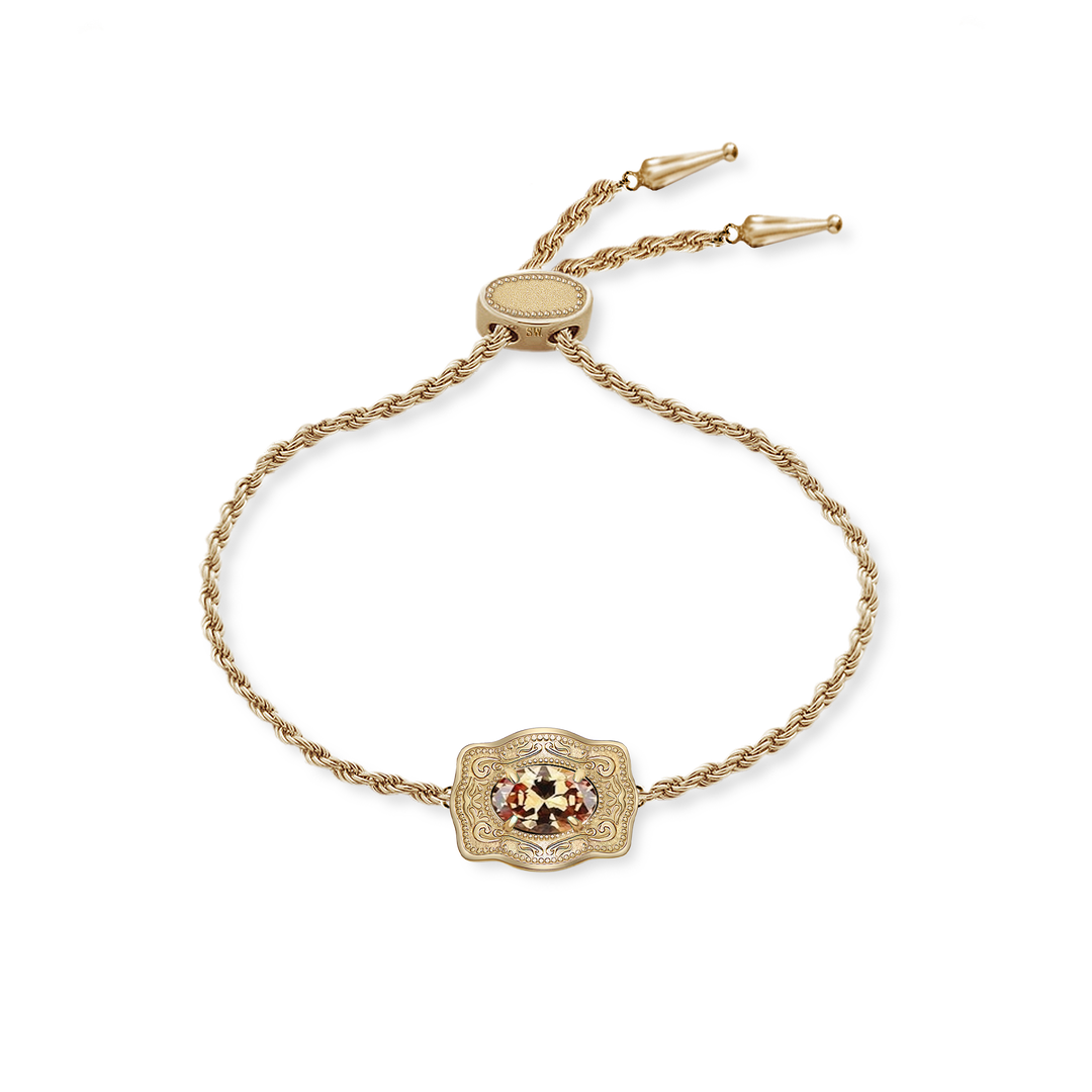 Ultra Mini Belt Buckle Birthstone Bracelet