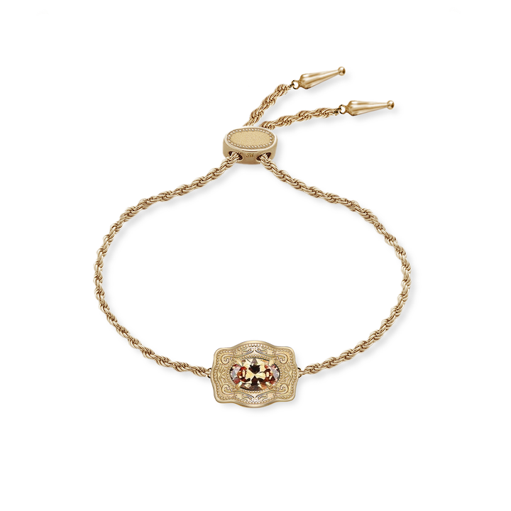 Ultra Mini Belt Buckle Birthstone Bracelet