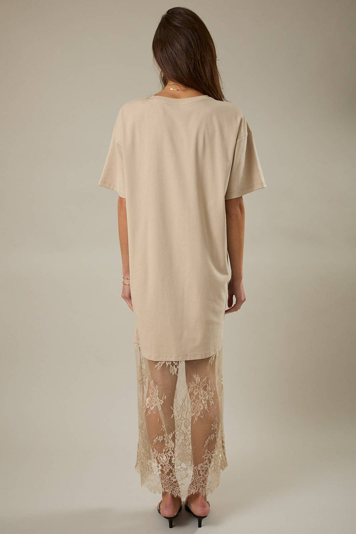 Grace Lace T-Shirt Maxi Dress