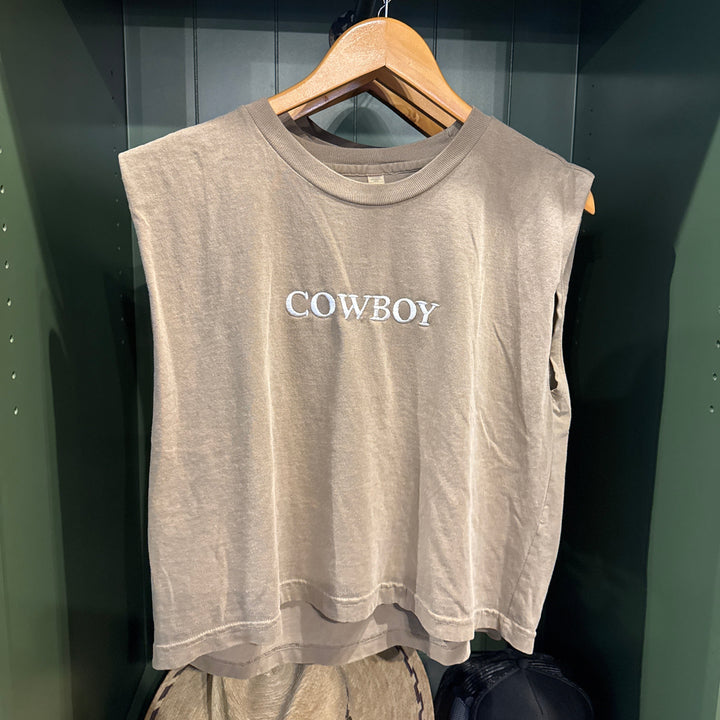 Cowboy Cropped Muscle Tee