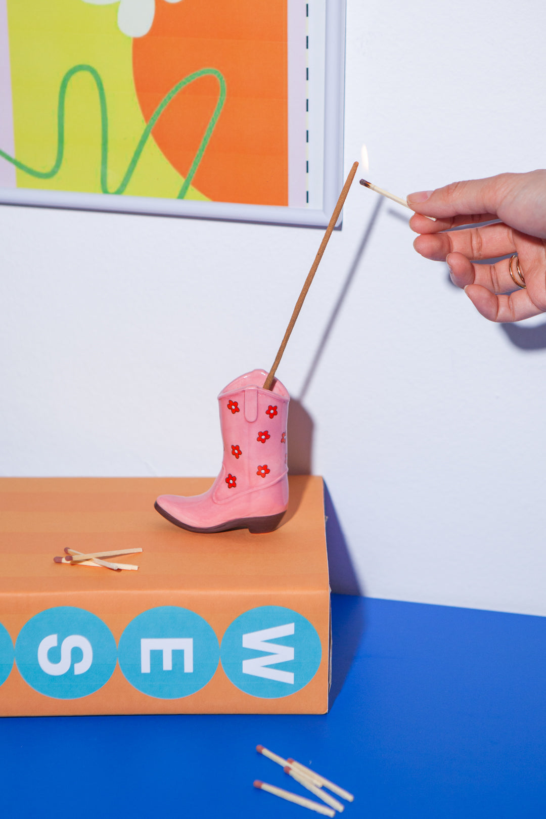 Pink Cowboy Boot Incense Holder