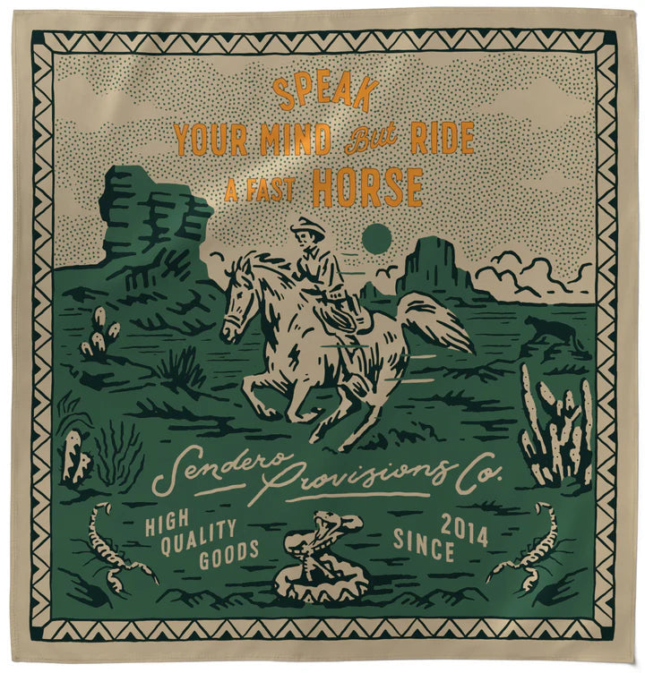 Fast Horse Green Bandana