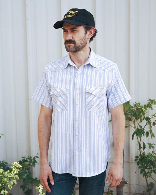 Oxford Blue & Red Stripe SS Shirt