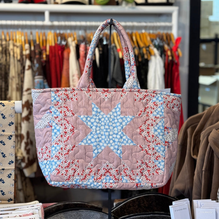Adeline Patchwork Rose Quilted Handbag