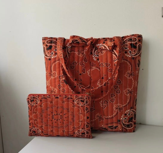 Stay Lucky Red Bandana Zipper Pouch