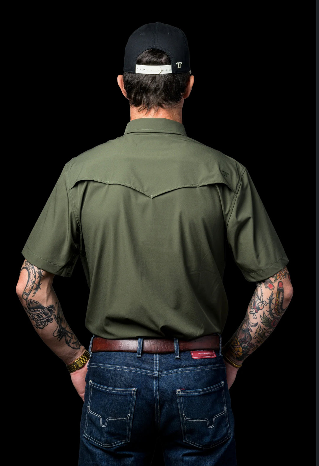 Olive Short Sleeve Snap Shirt