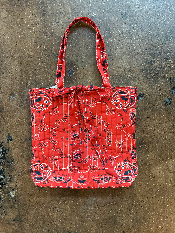 Stay Lucky Red Bandana Tote Bag