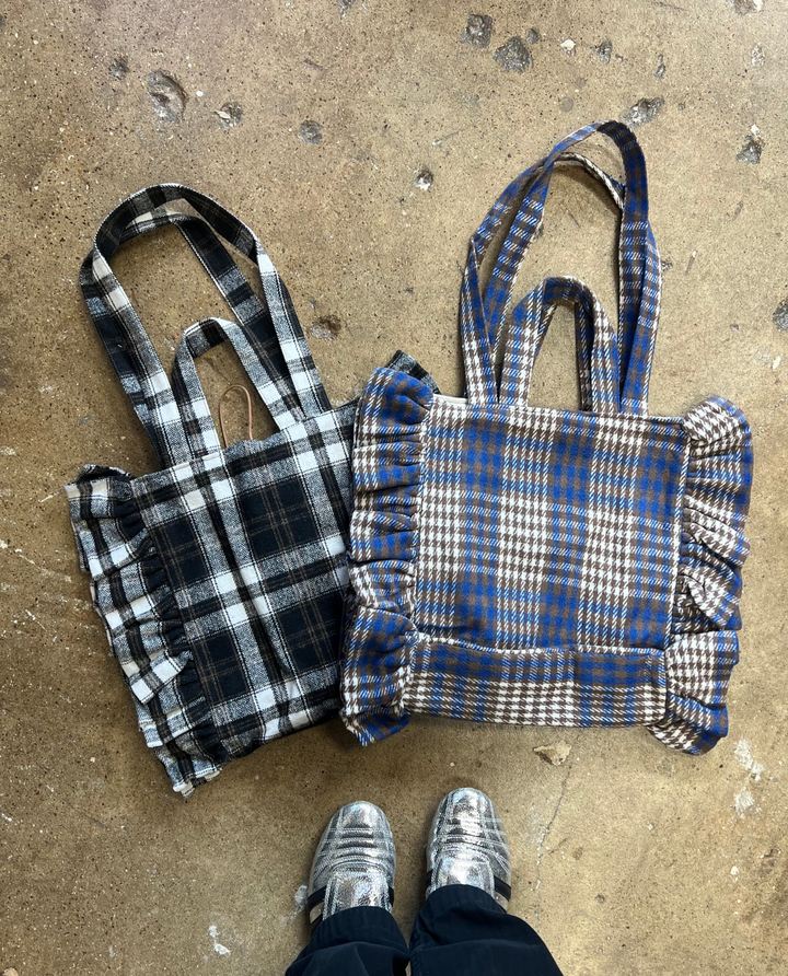 Flannel Ruffle Tote Bag