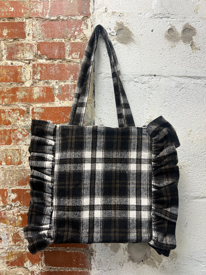 Flannel Ruffle Tote Bag