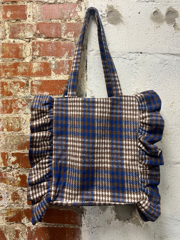 Flannel Ruffle Tote Bag