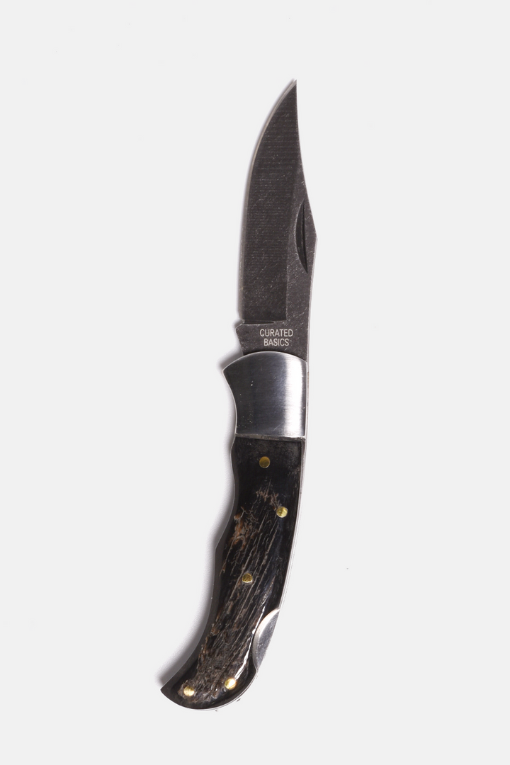Black Ox-horn Inlay Folding Knife