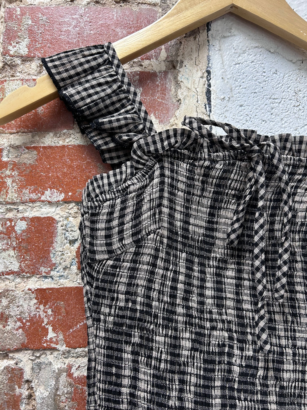 Starling Gingham Frill Top