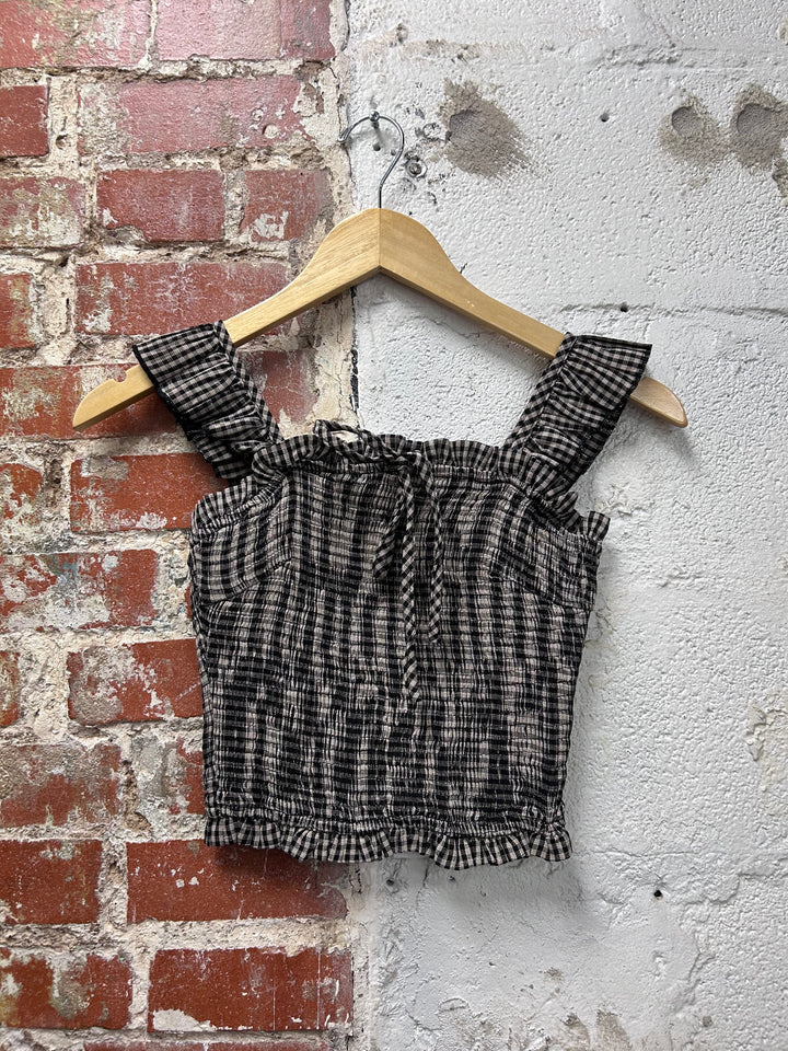Starling Gingham Frill Top