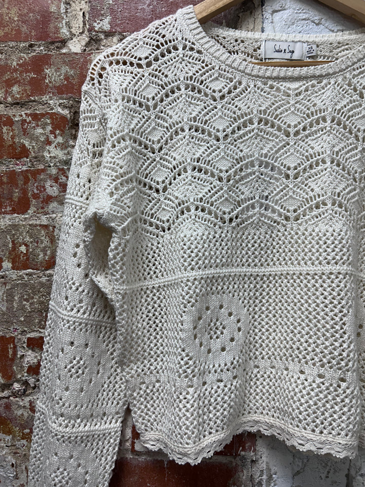 Sondra Sunny Crochet Pullover