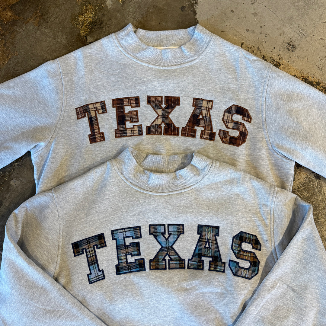 Plaid Texas Mockneck Sweatshirt