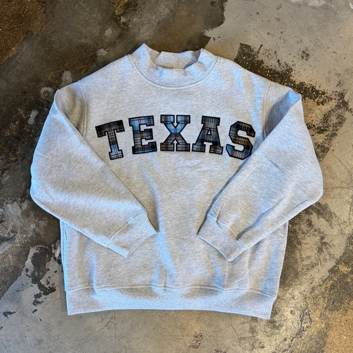 Plaid Texas Mockneck Sweatshirt