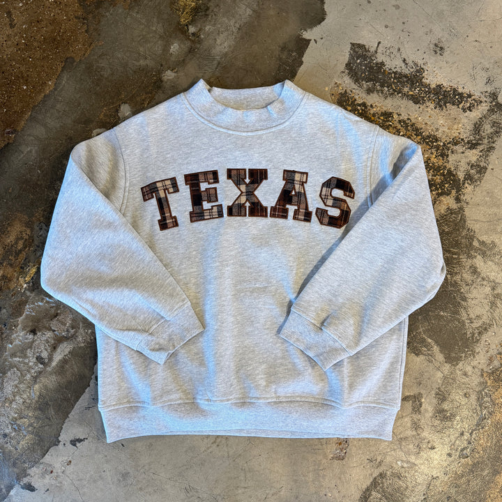 Plaid Texas Mockneck Sweatshirt