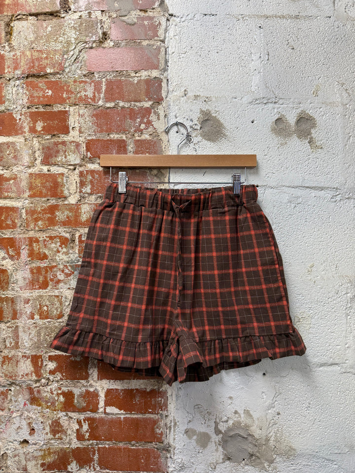 Poppy Flannel Ruffle Shorts