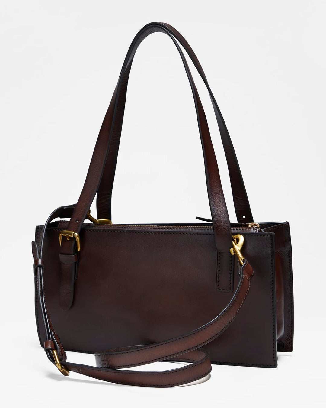 Mivva Handtooled Mini Brunette Leather Bag