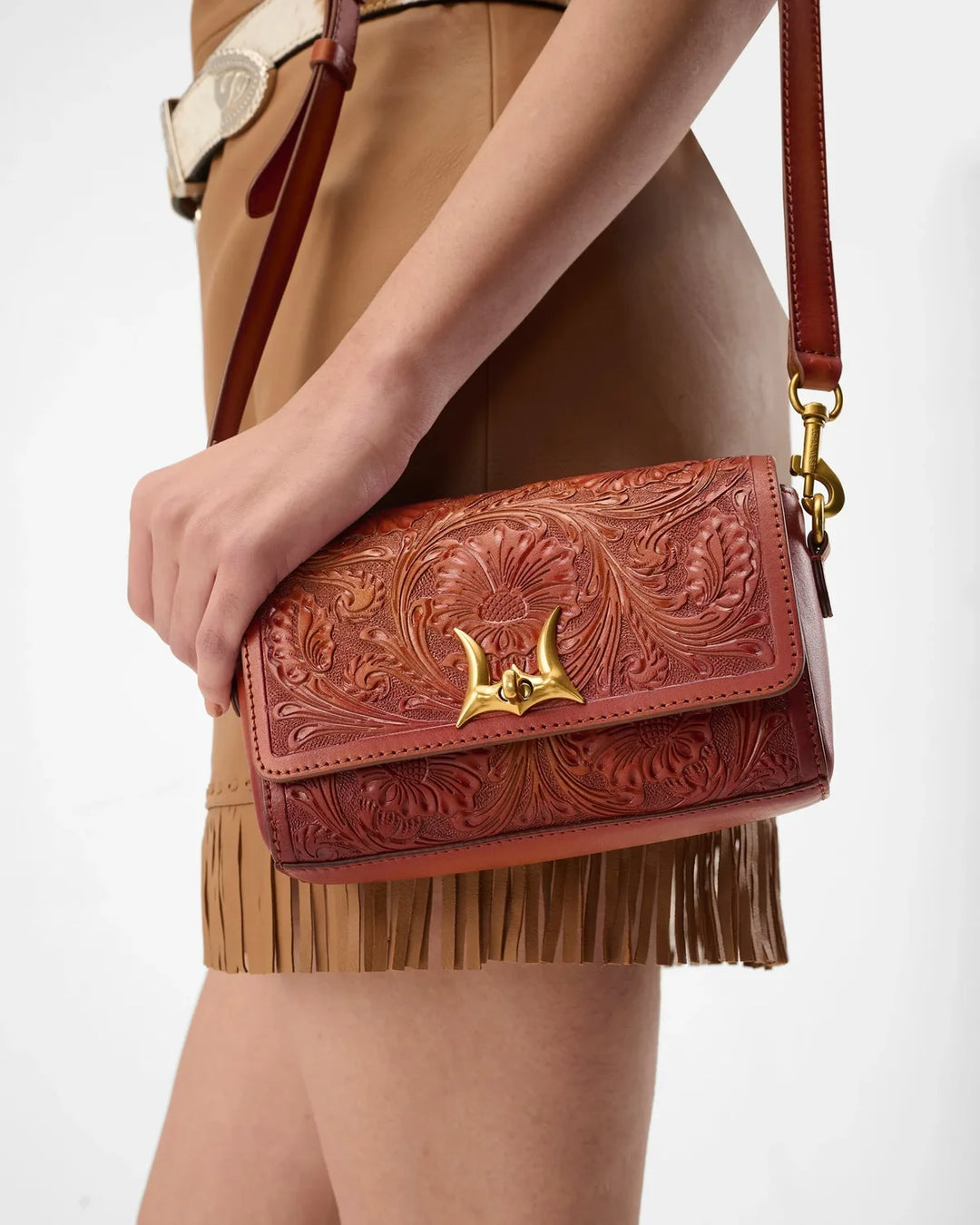 Savi Mini Tooled Leather Bag
