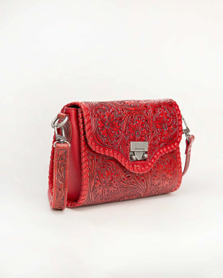 Daisy Mini Red Leather Bag
