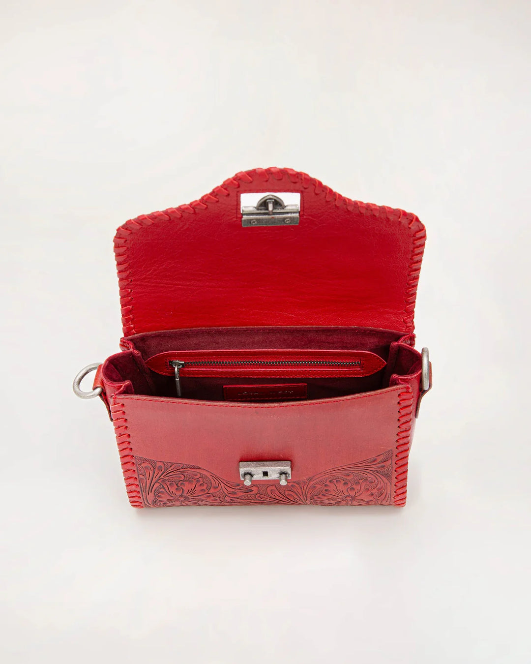 Daisy Mini Red Leather Bag
