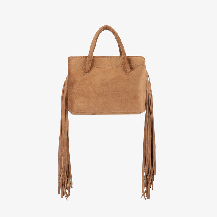 Noe Fringe Suede Camel Bag