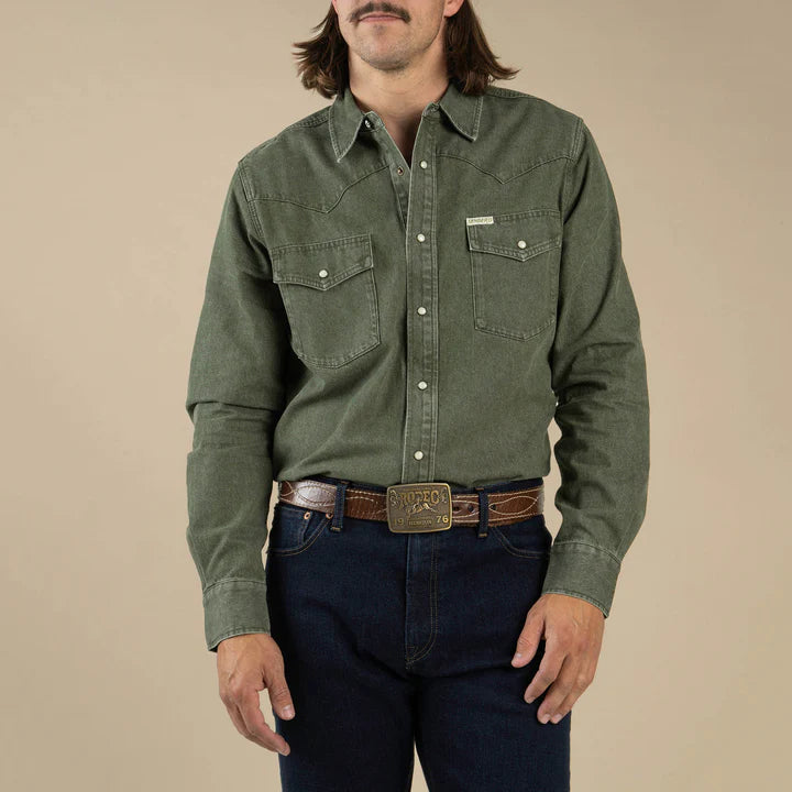 Wyatt Pearl Snap Long Sleeve Denim Shirt