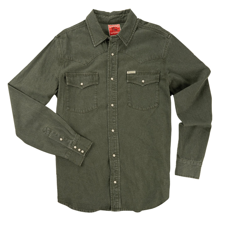 Wyatt Pearl Snap Long Sleeve Denim Shirt