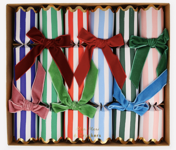 Striped Velvet Bow Crackers