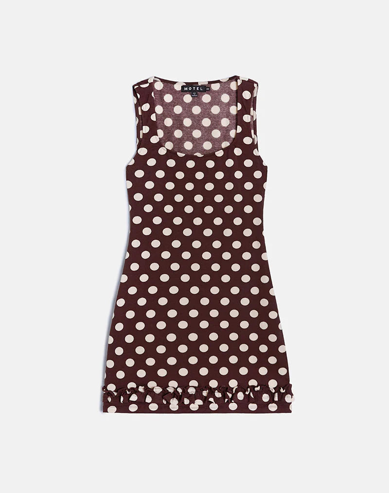 Vadora Polka Dot Frill Mini Dress