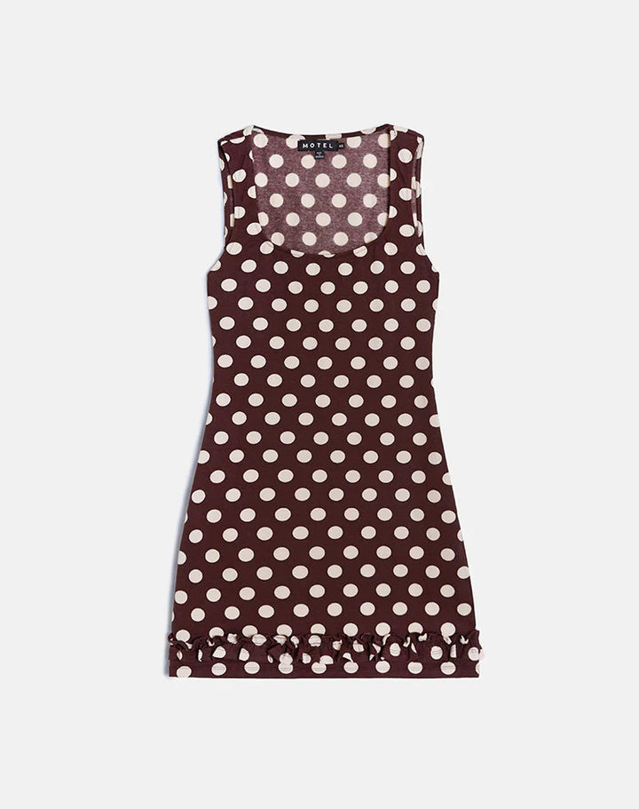 Vadora Polka Dot Frill Mini Dress