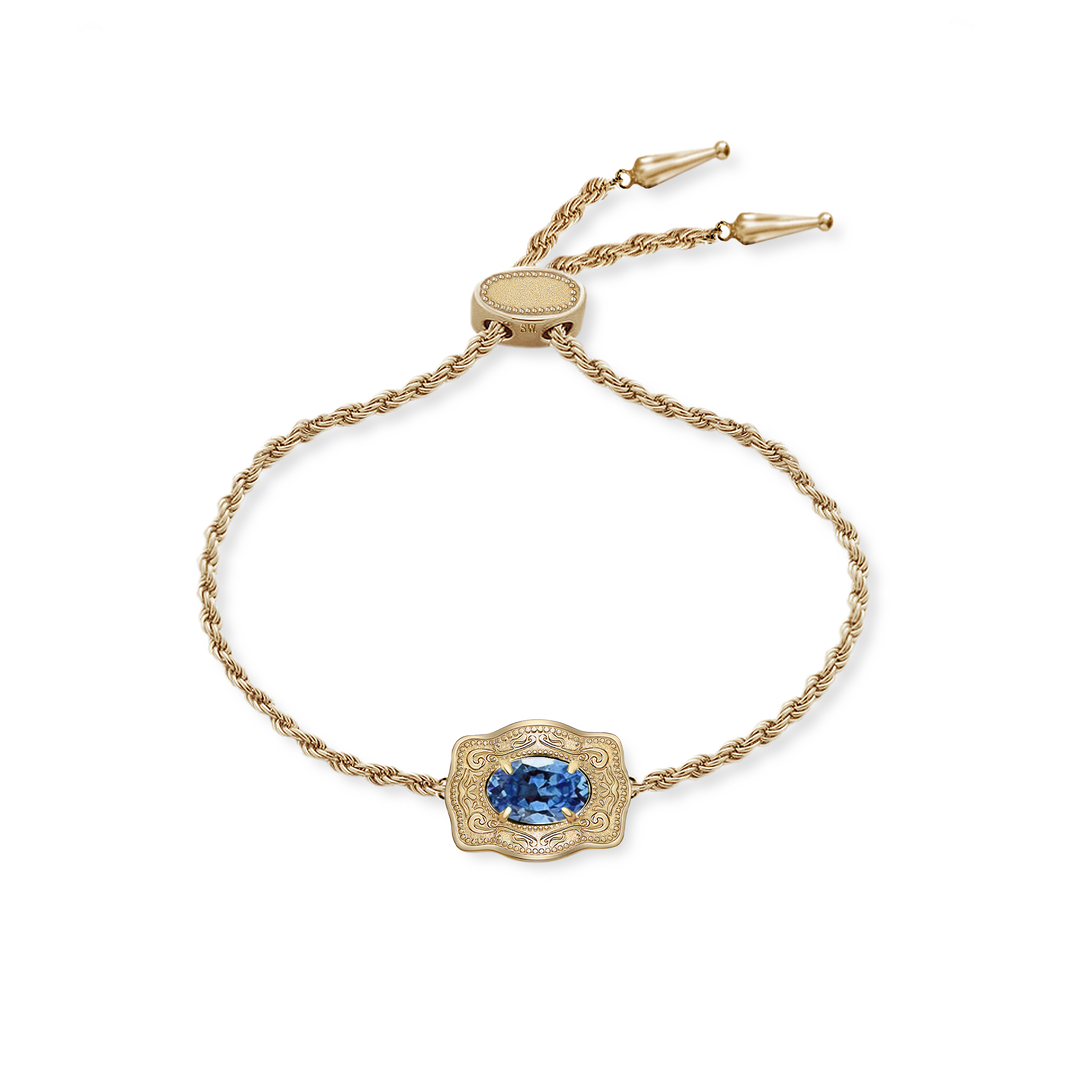 Ultra Mini Belt Buckle Birthstone Bracelet