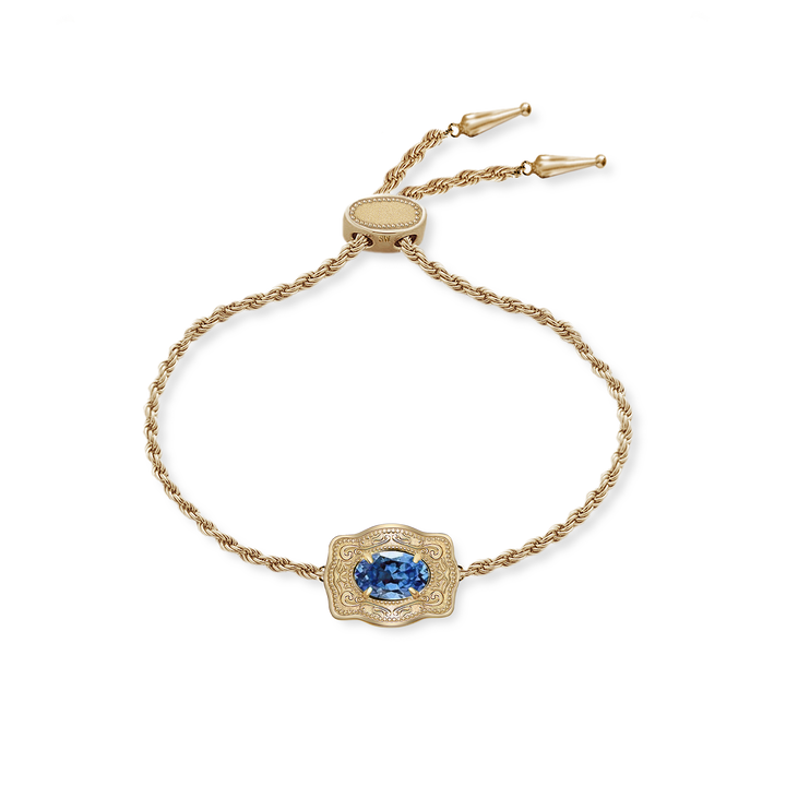 Ultra Mini Belt Buckle Birthstone Bracelet