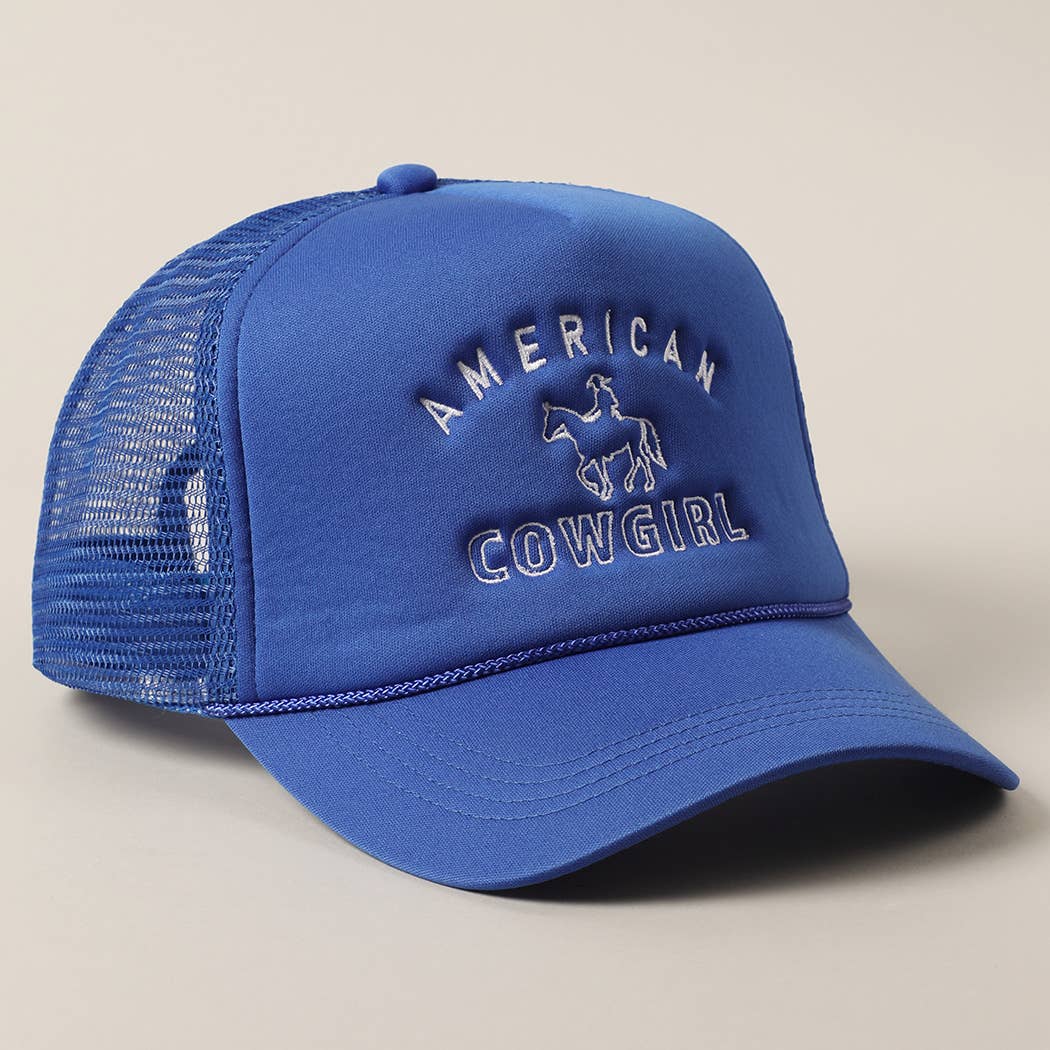 American Cowgirl Embroidered Trucker Hat