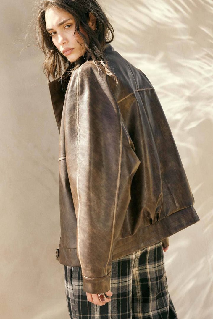 Jane Piping Trimmed Zip-Up Jacket