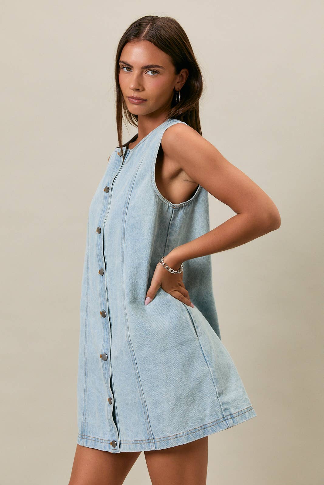 Daisy Button-Down Denim Dress