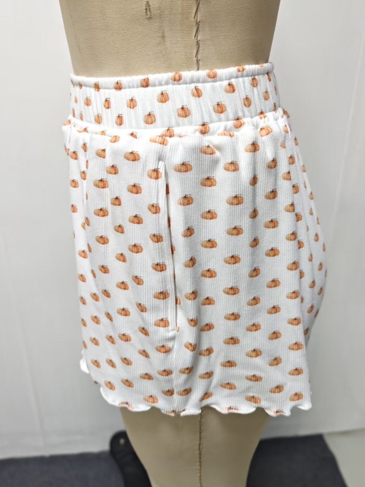 Pumpkin Pajama Shorts