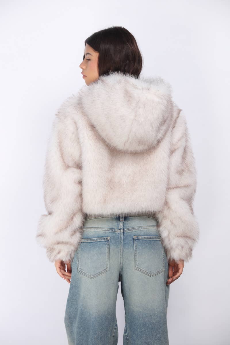 Anna Fur Hooded Bomber