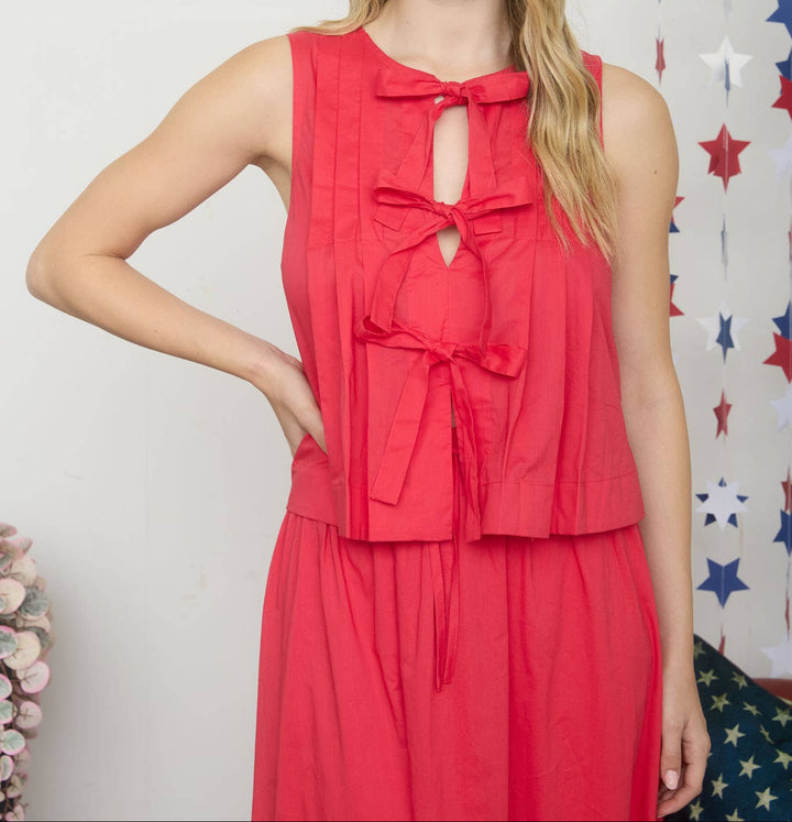 Shailene Pleated Sleeveless Top