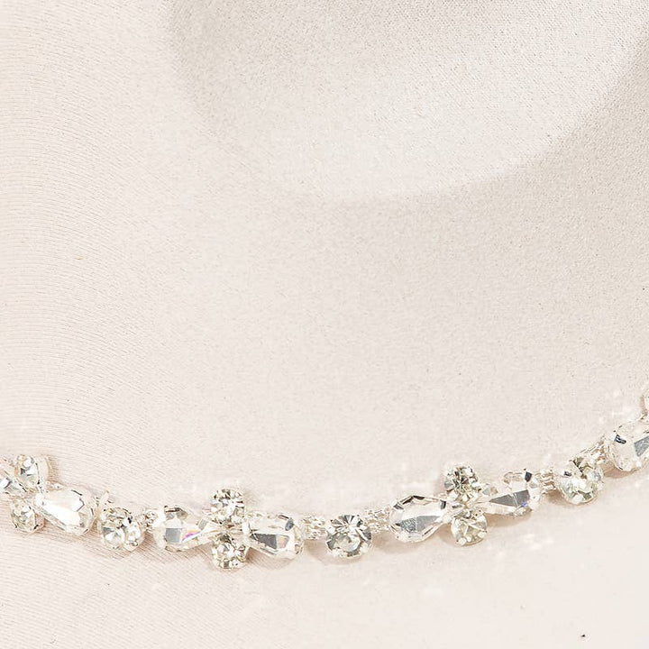 Rhinestone Studded Strap Western Cowboy Hat