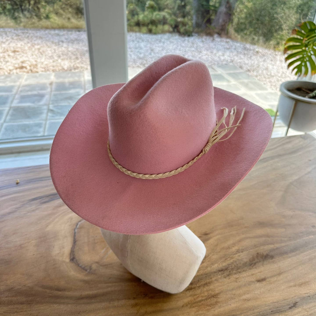 Cattleman Cowboy Hat With Braid Suede Belt